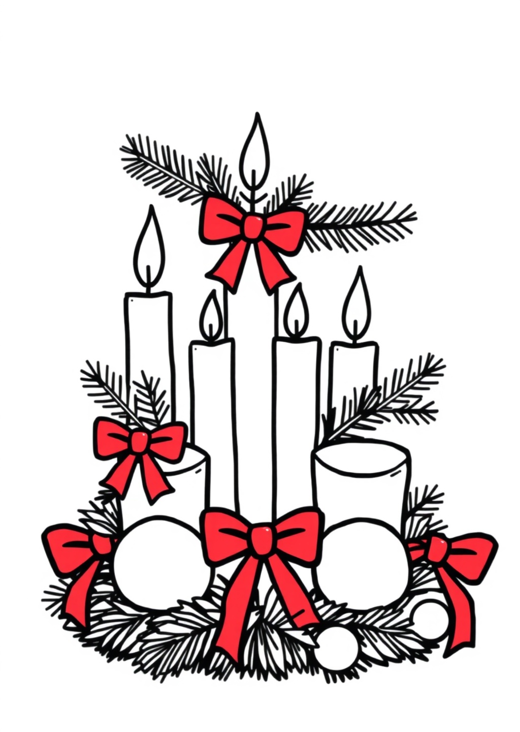 Ausmalbild: Adventskranz