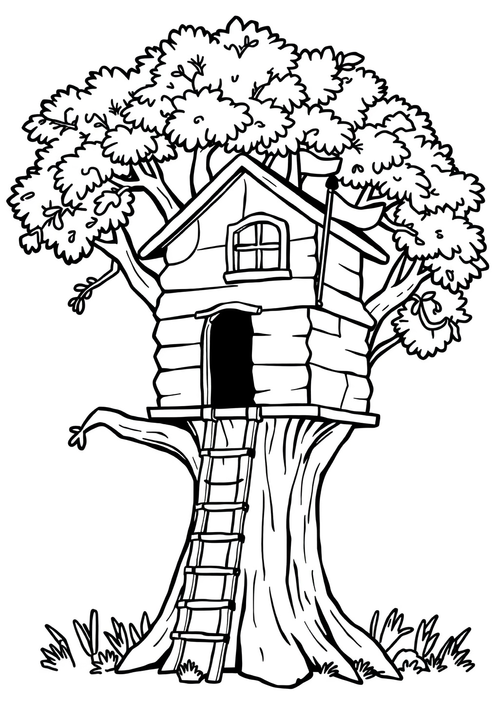 Ausmalbild: Baumhaus