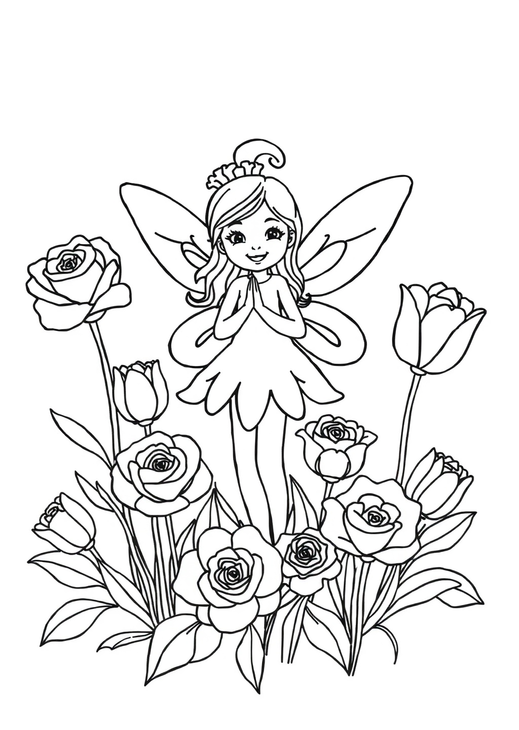 Ausmalbild: Blumenfee
