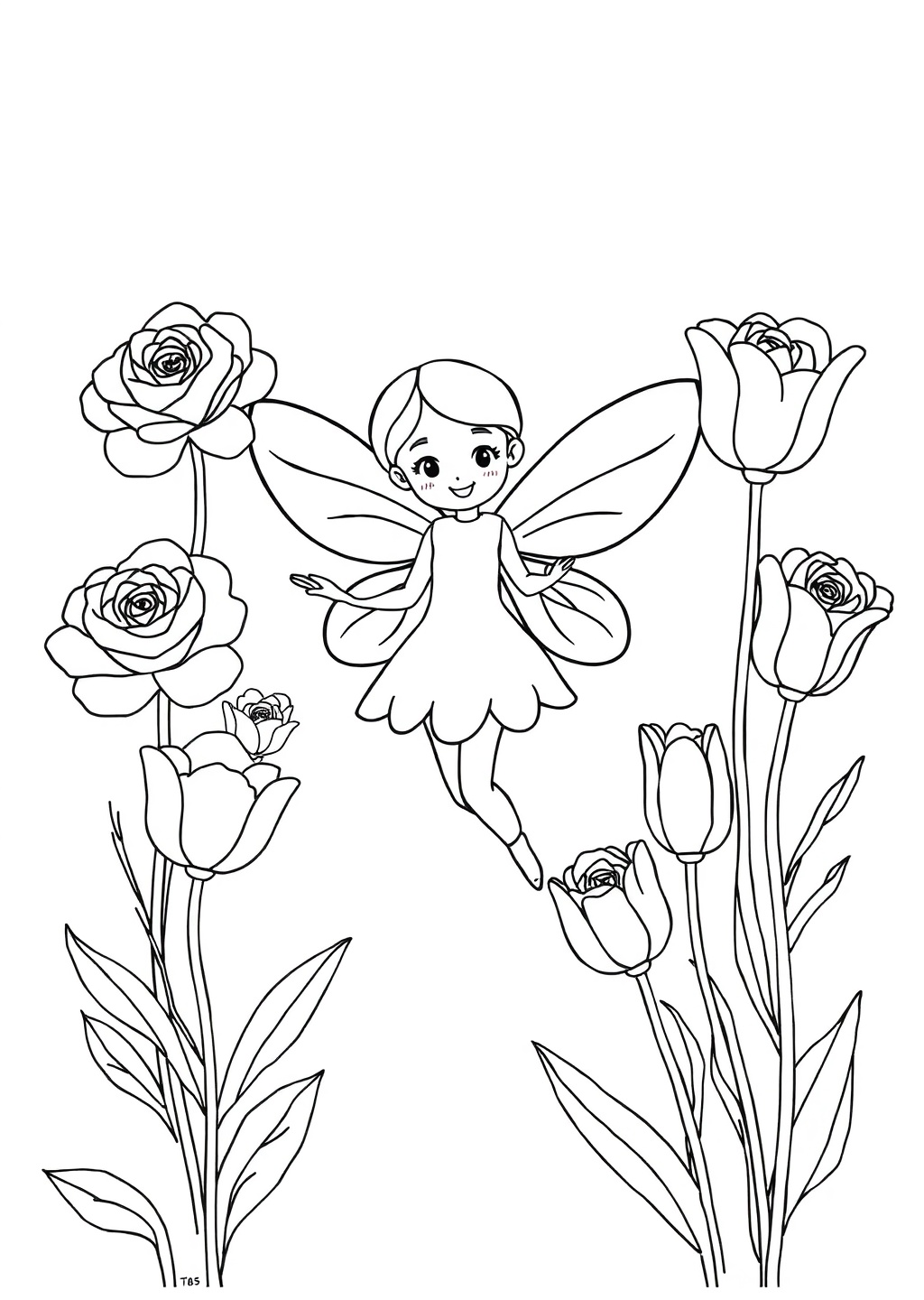 Ausmalbild: Blumenfee