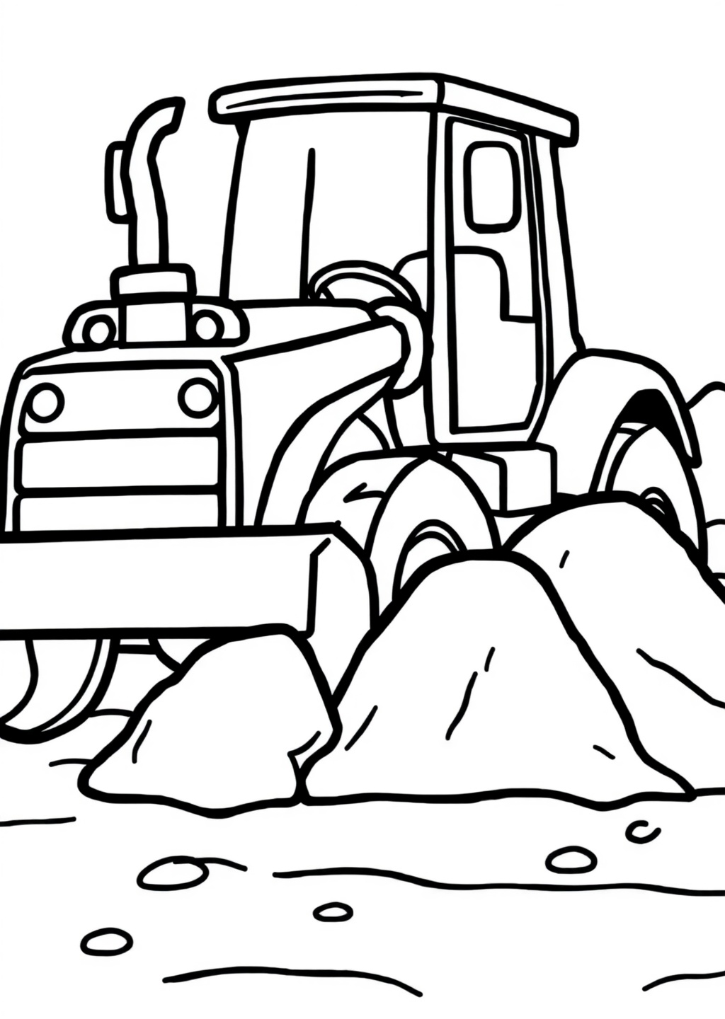Ausmalbild: Bulldozer