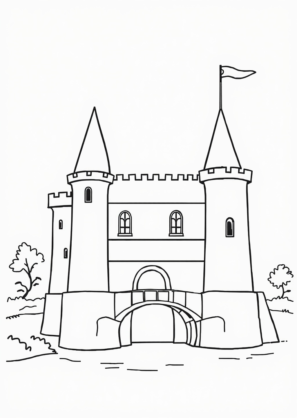 Ausmalbild: Burg