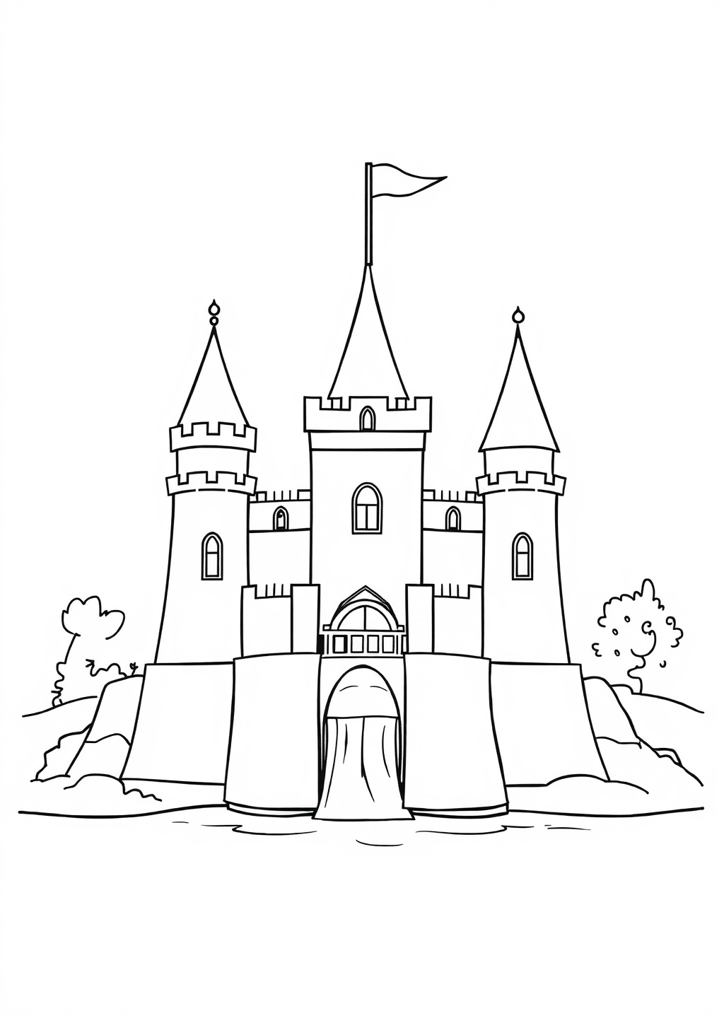 Ausmalbild: Burg