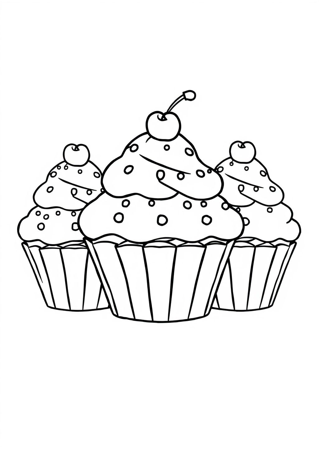 Ausmalbild: Cupcakes