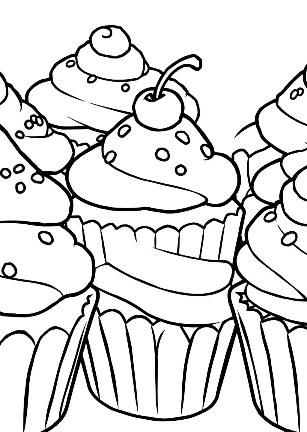 Ausmalbild: Cupcakes