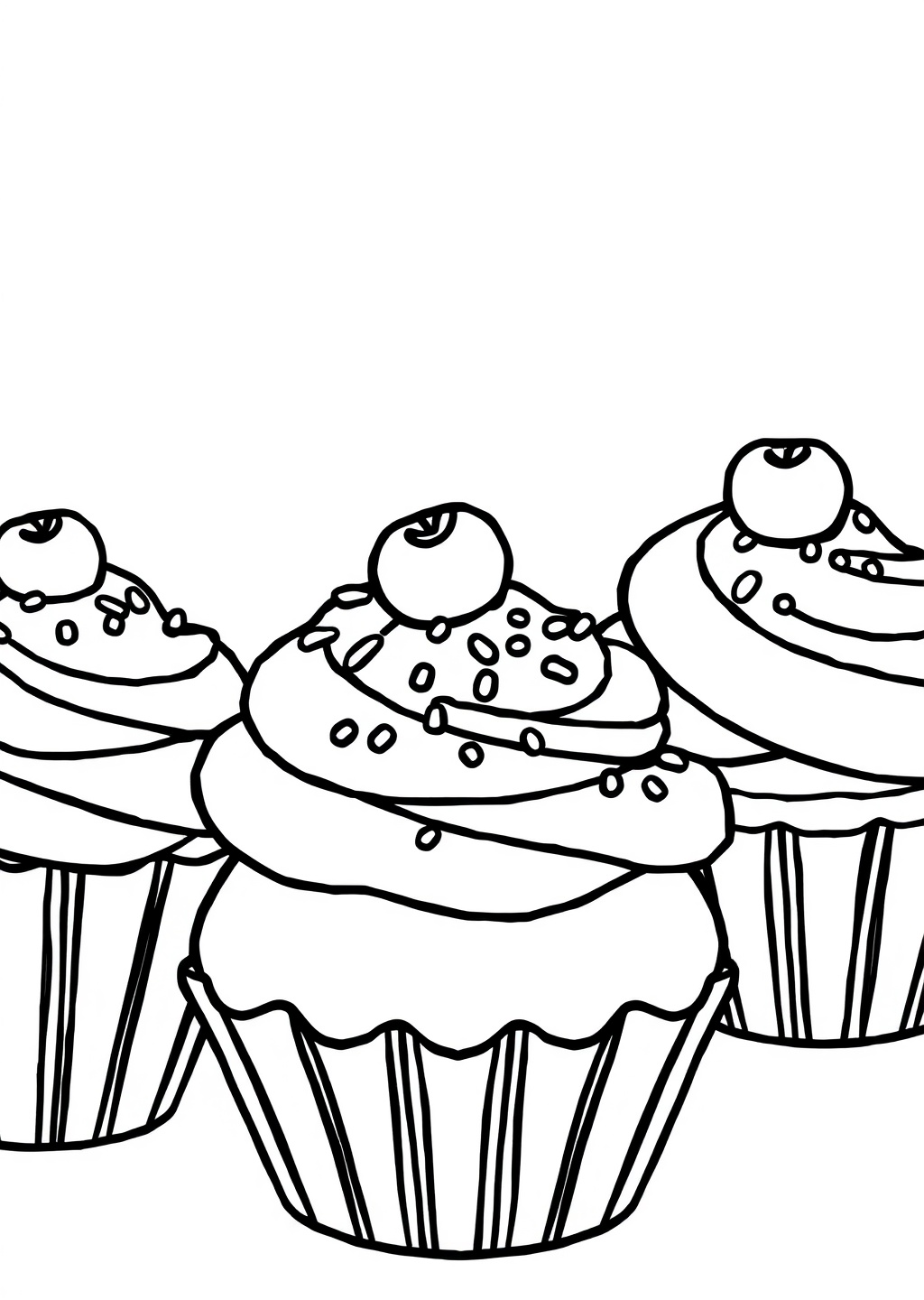 Ausmalbild: Cupcakes