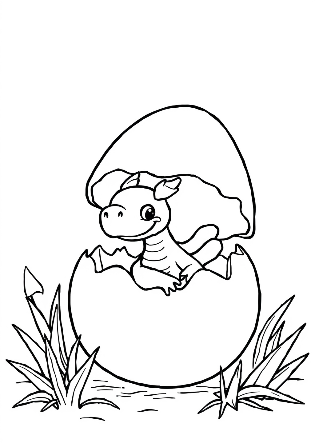 Ausmalbild: Drachen-Ei