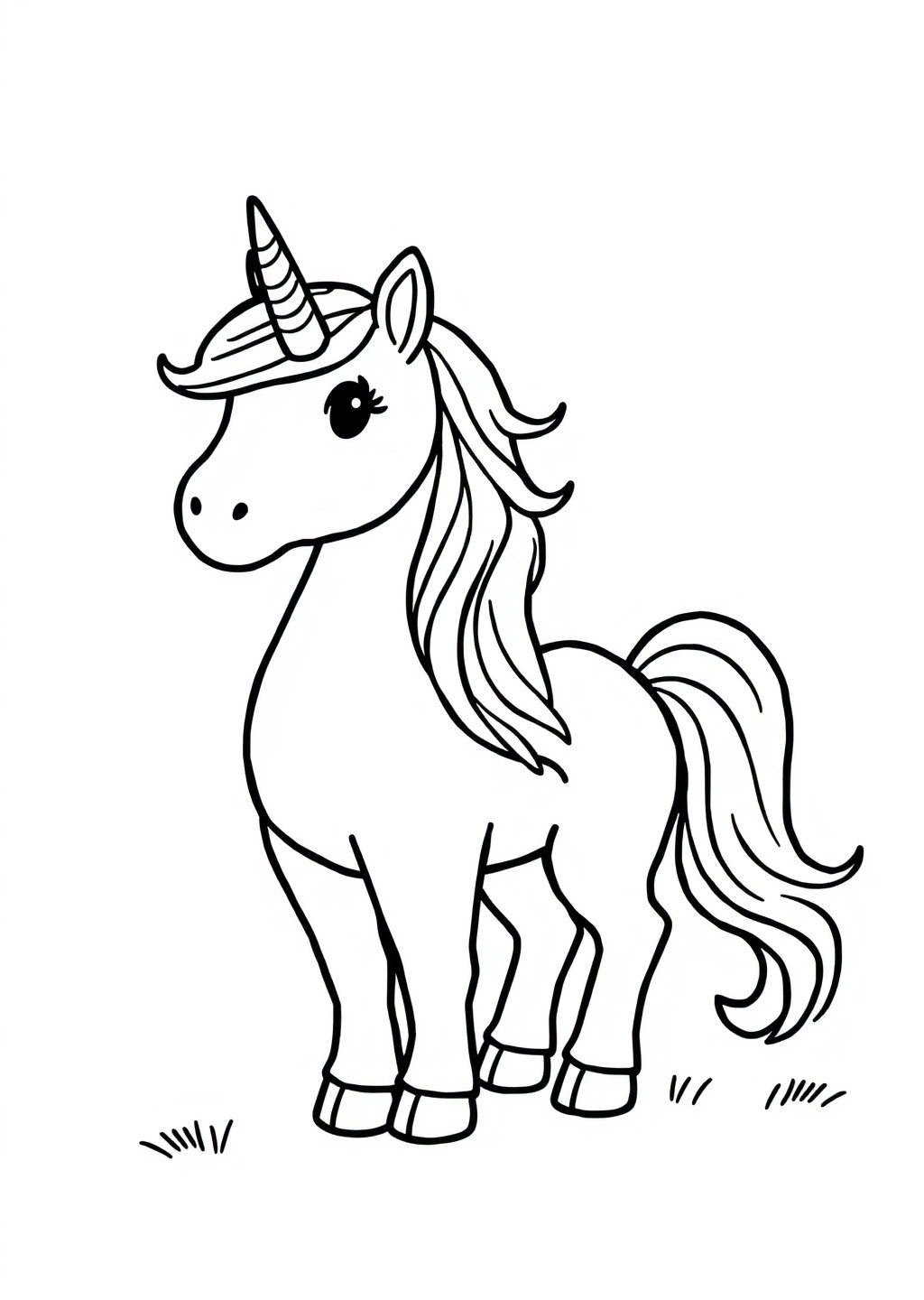 Ausmalbild: Einhorn