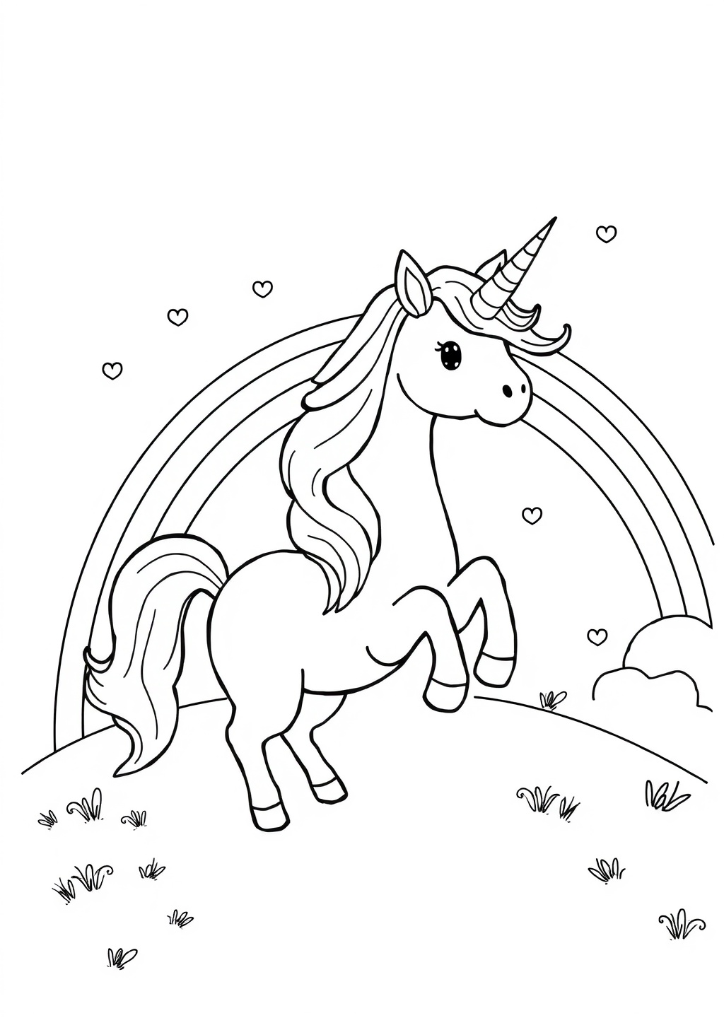 Ausmalbild: Einhorn