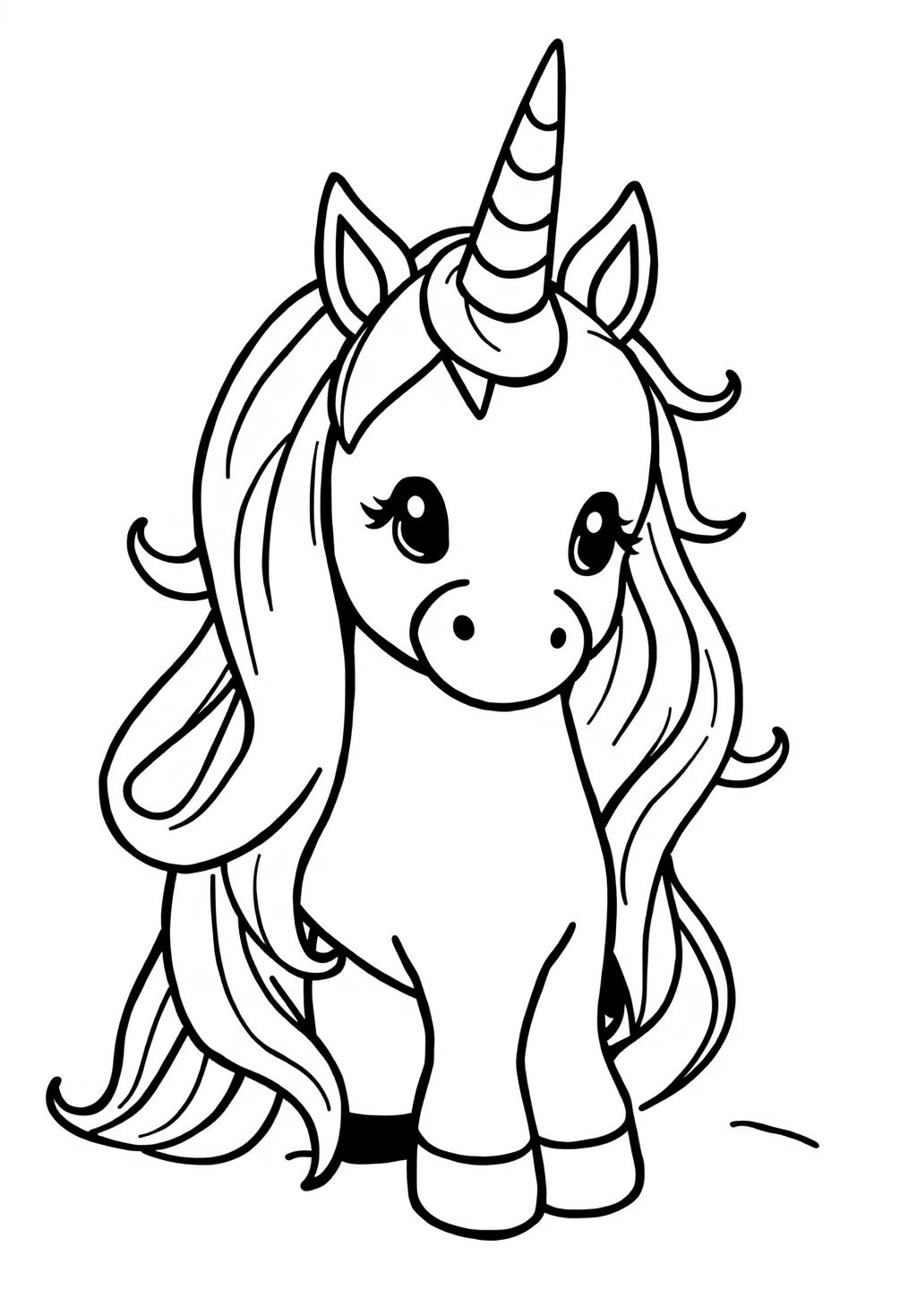 Ausmalbild: Einhorn