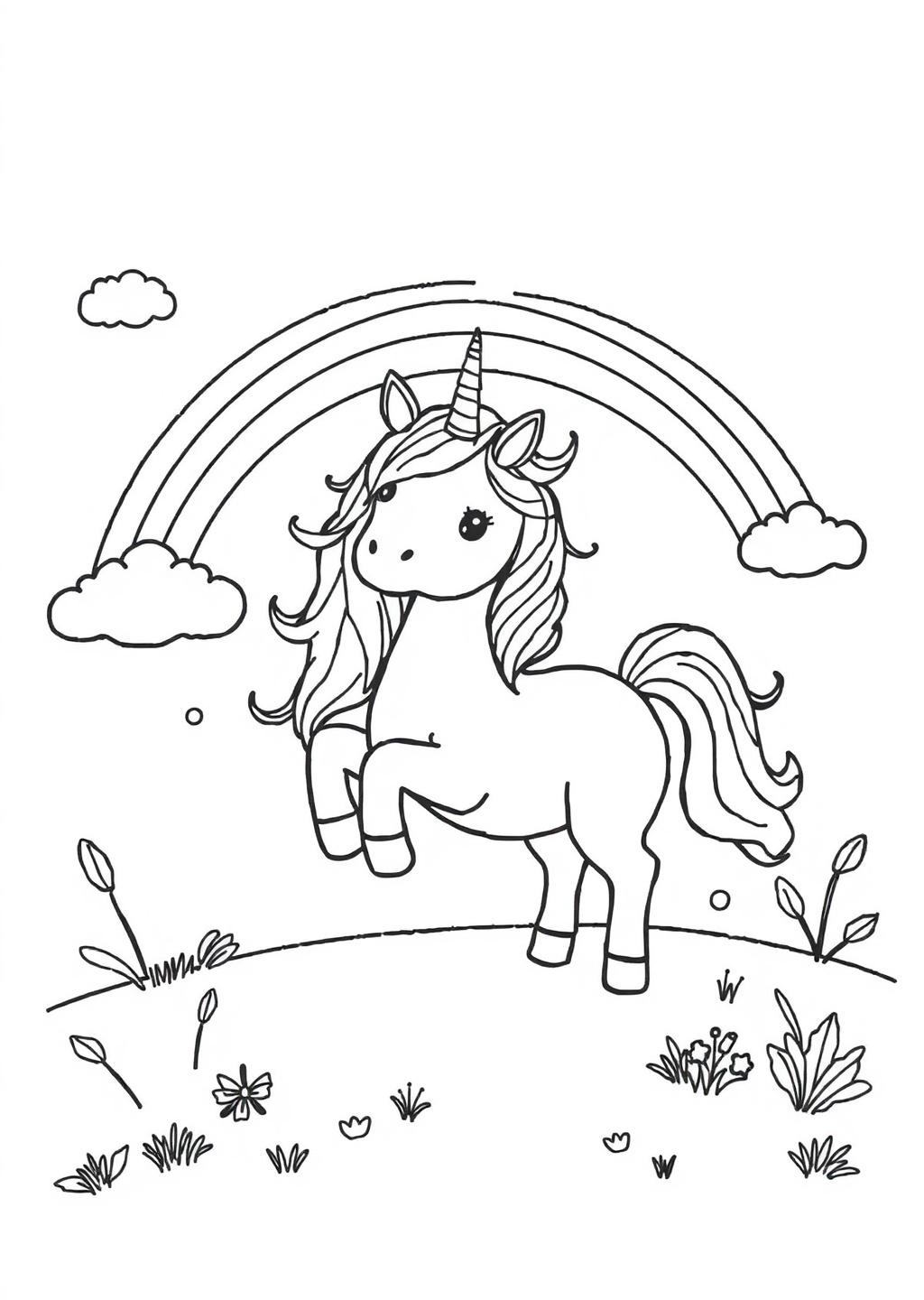 Ausmalbild: Einhorn