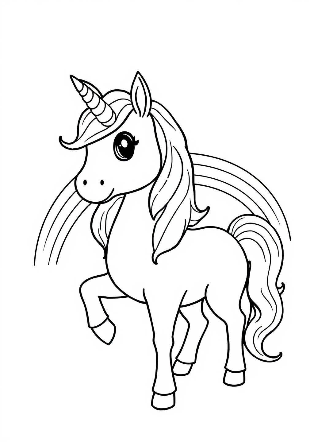 Ausmalbild: Einhorn