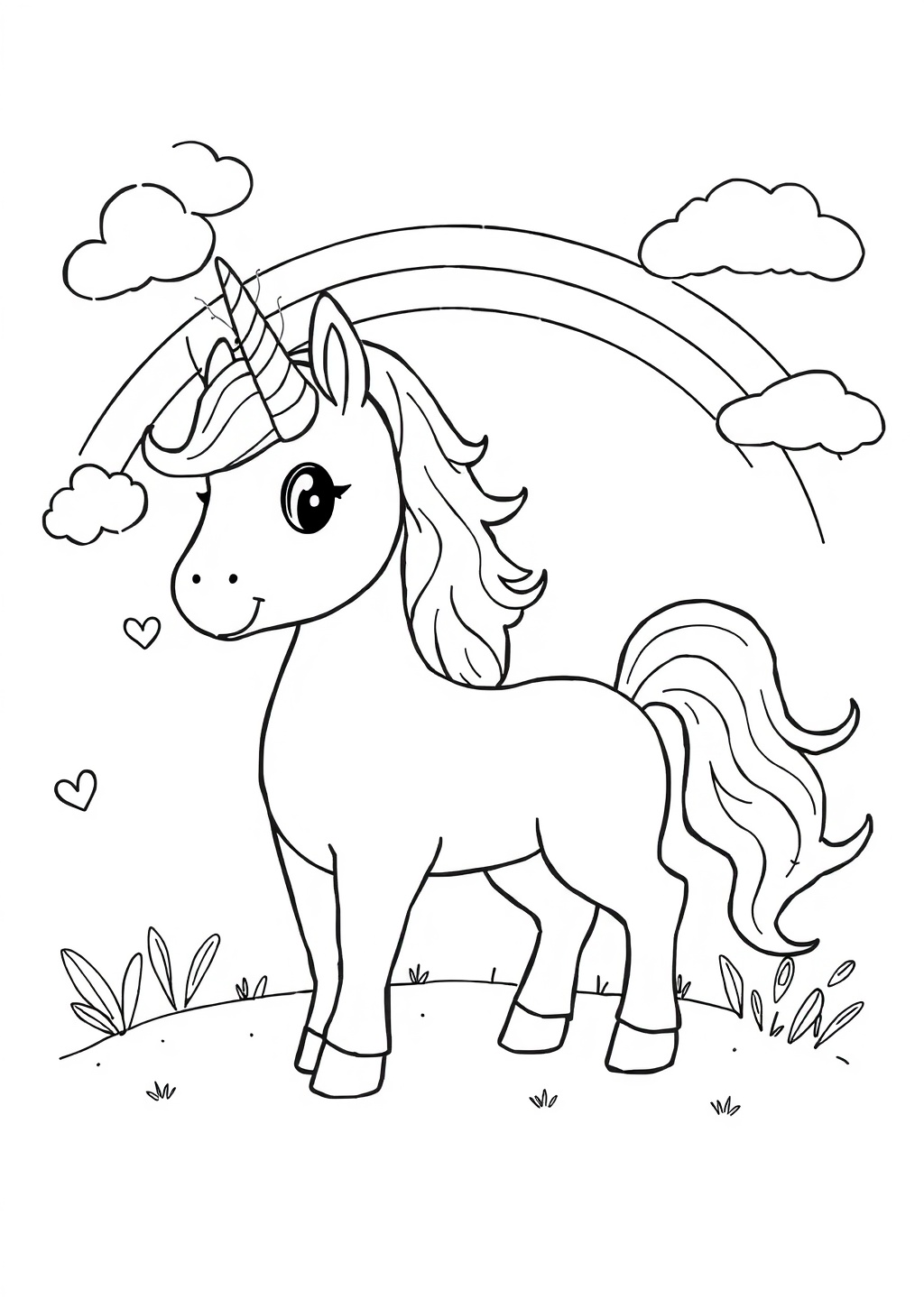 Ausmalbild: Einhorn