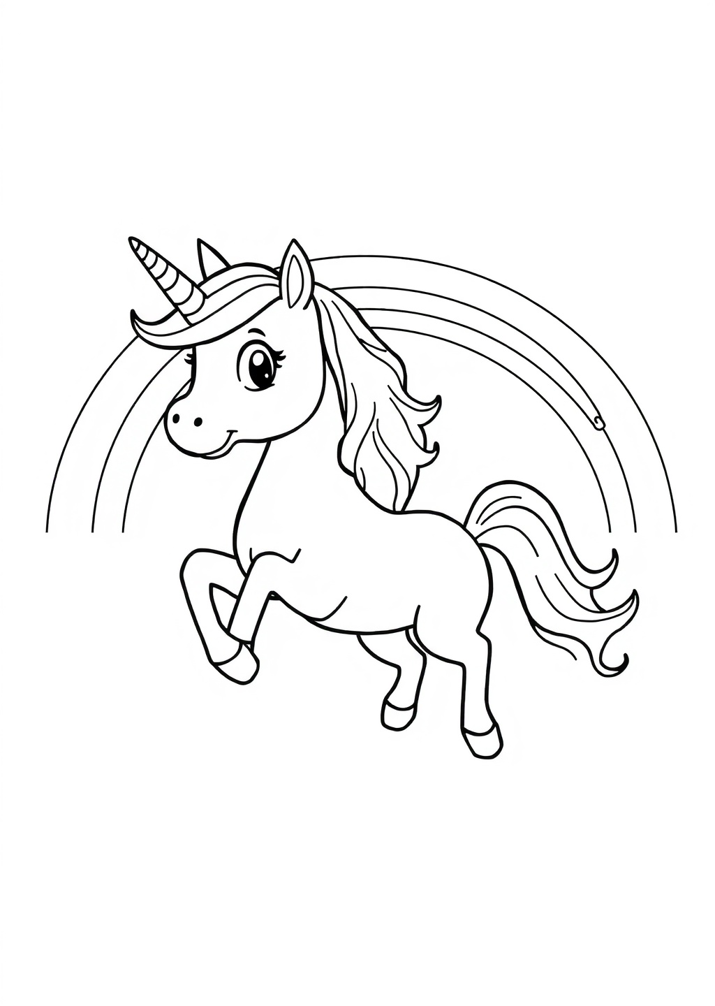 Ausmalbild: Einhorn