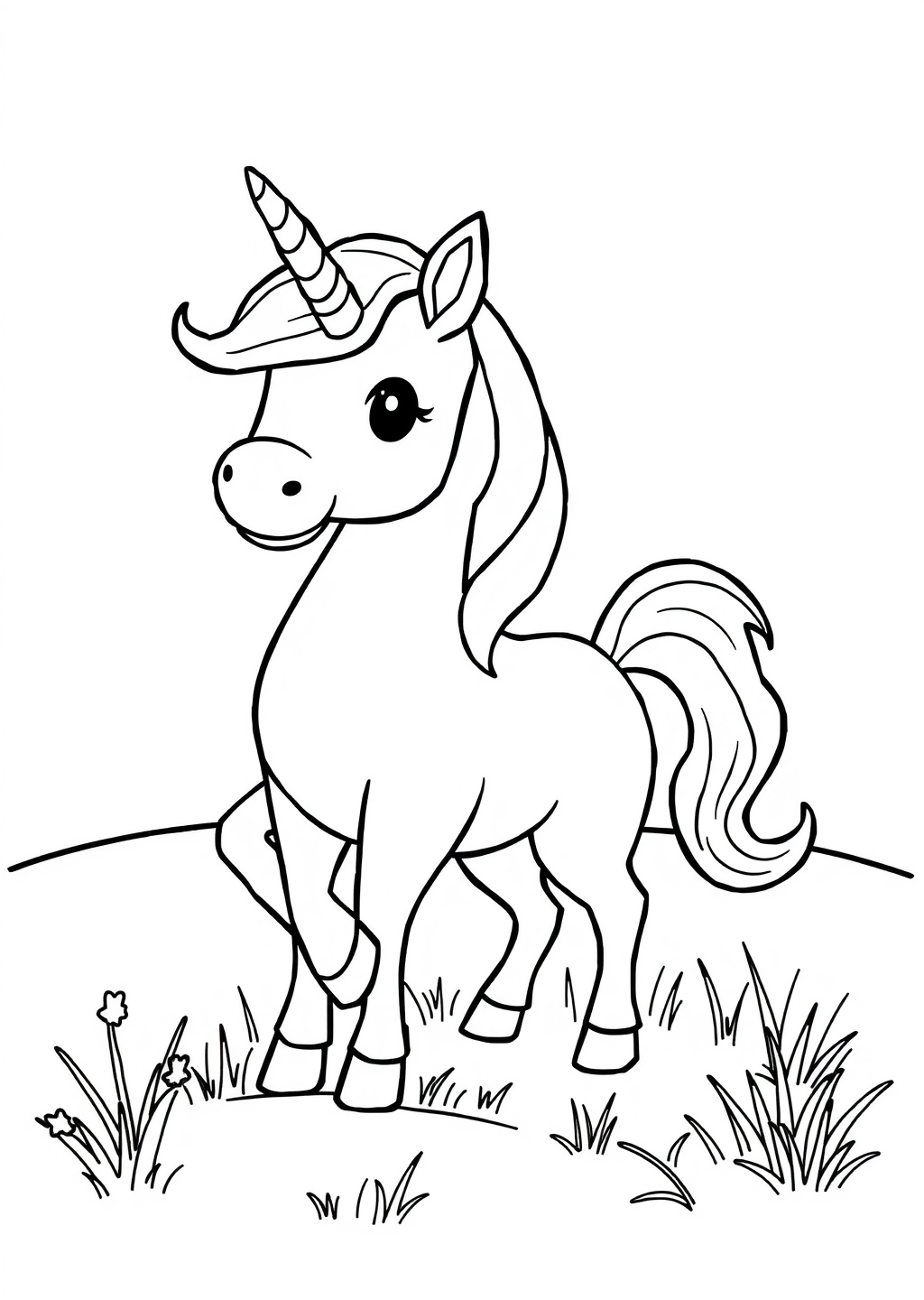 Ausmalbild: Einhorn