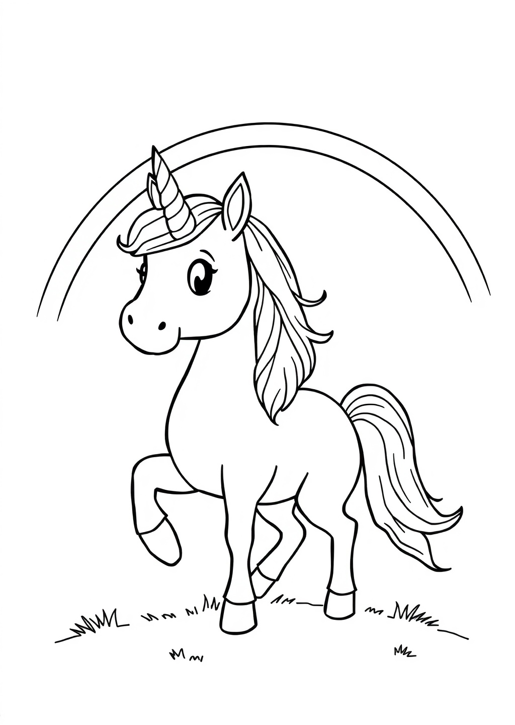 Ausmalbild: Einhorn