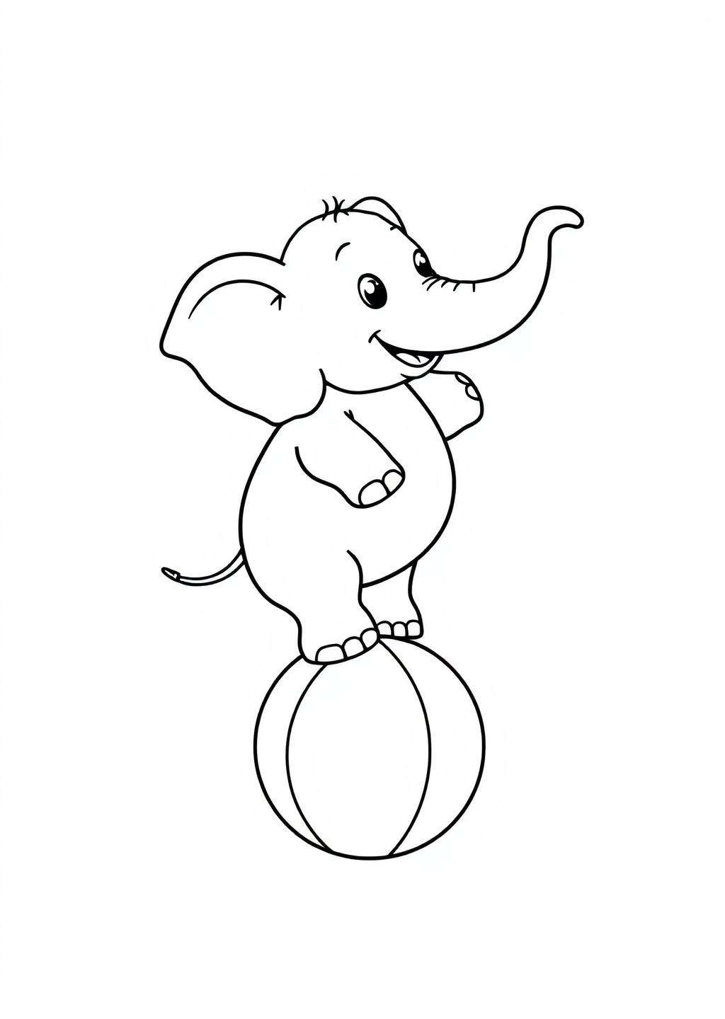 Ausmalbild: Elefant im Zirkus