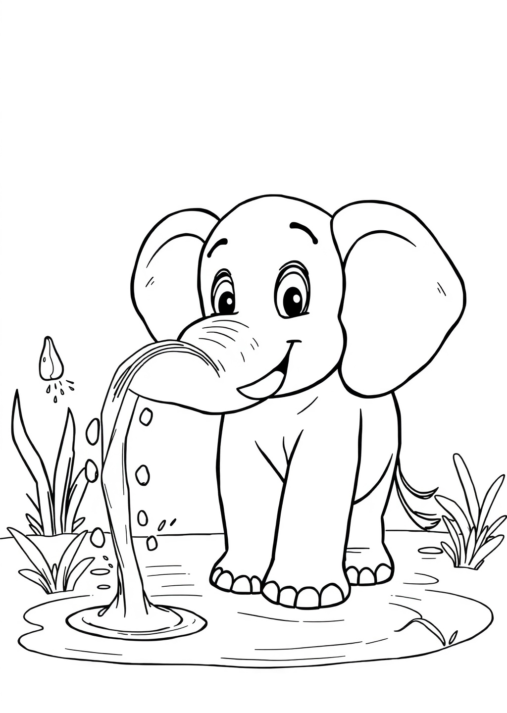 Ausmalbild: Elefant