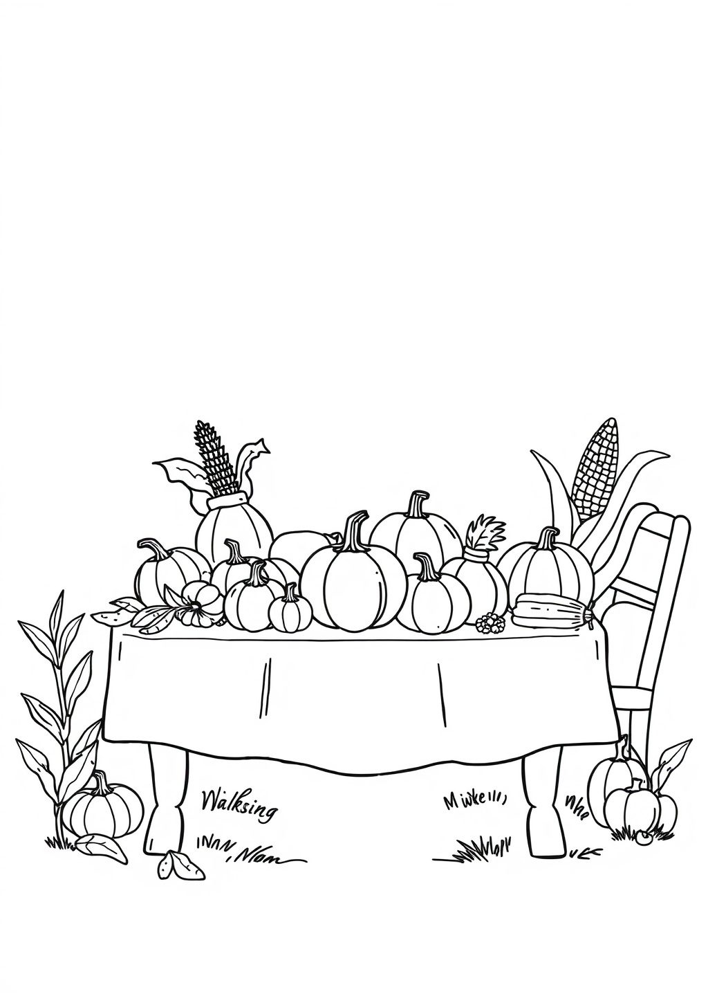 Ausmalbild: Erntedank