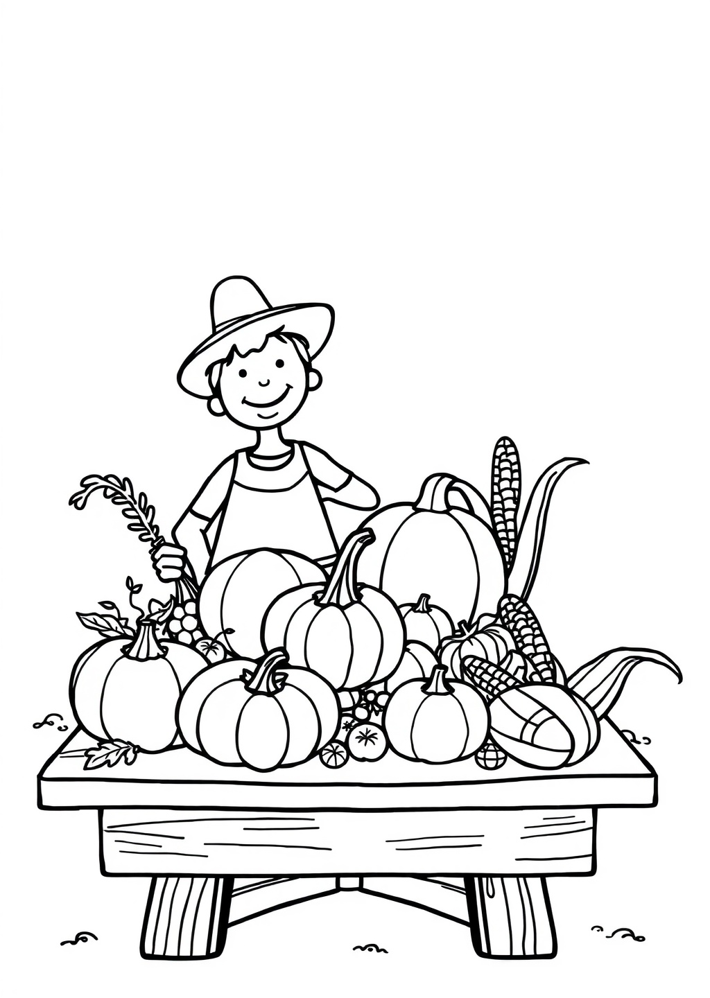 Ausmalbild: Erntedank