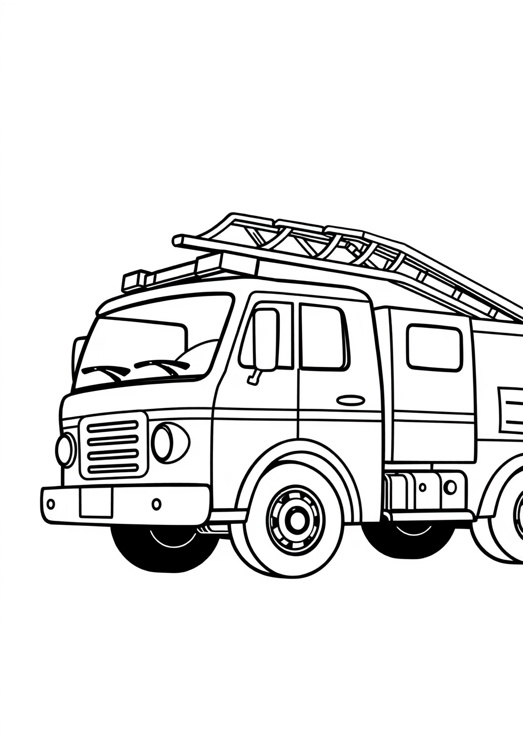 Ausmalbild: Feuerwehrauto