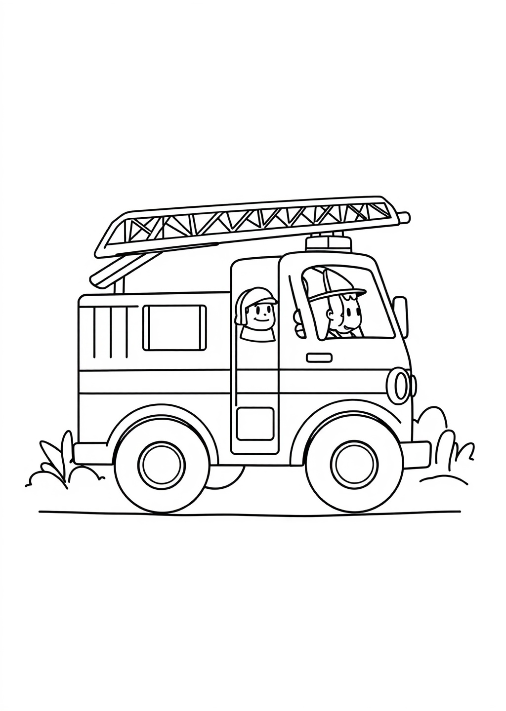 Ausmalbild: Feuerwehrauto