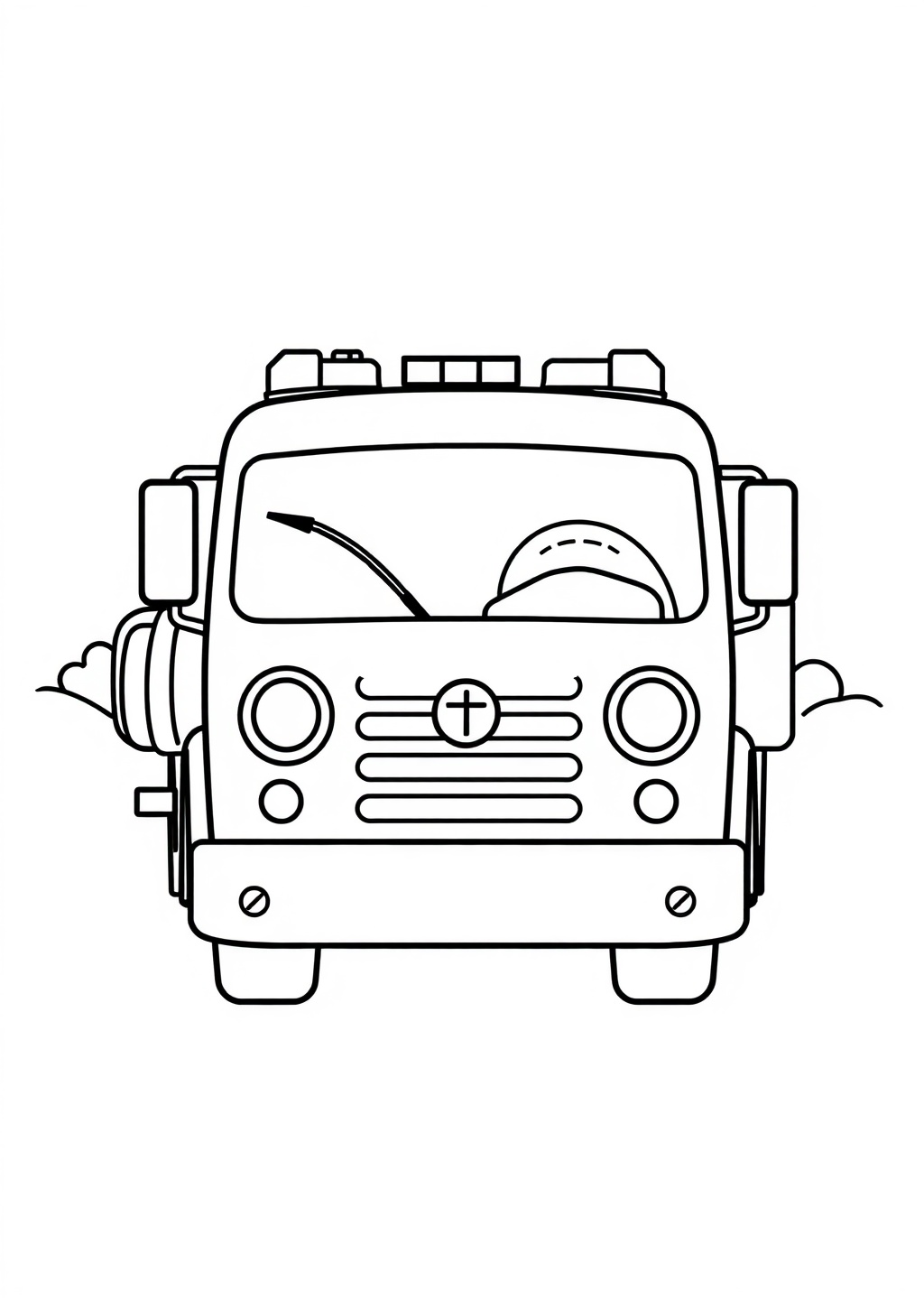 Ausmalbild: Feuerwehrauto