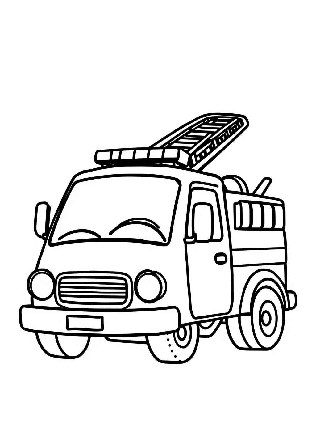 Ausmalbild: Feuerwehrauto