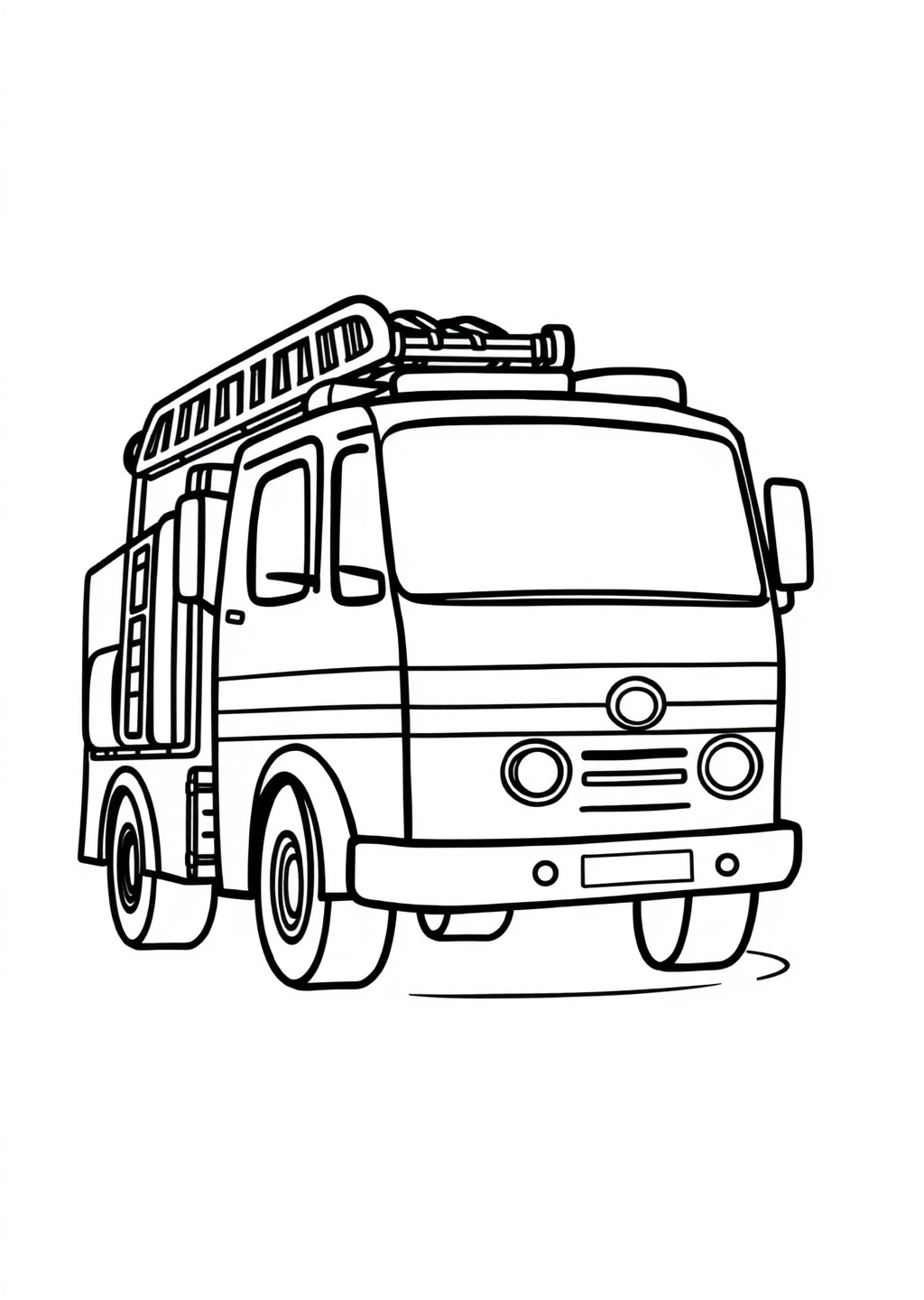 Ausmalbild: Feuerwehrauto