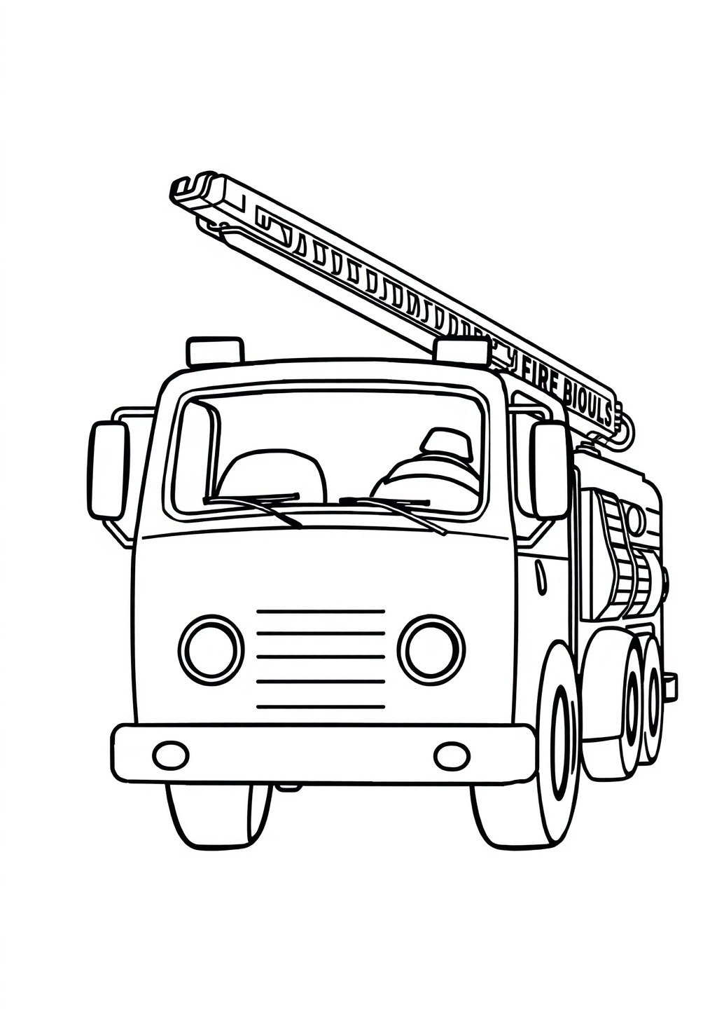 Ausmalbild: Feuerwehrauto