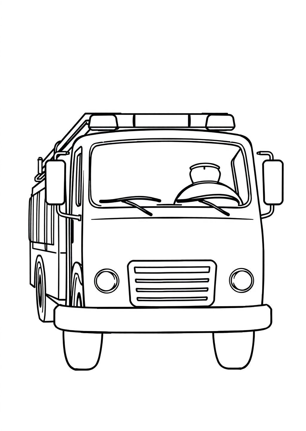 Ausmalbild: Feuerwehrauto