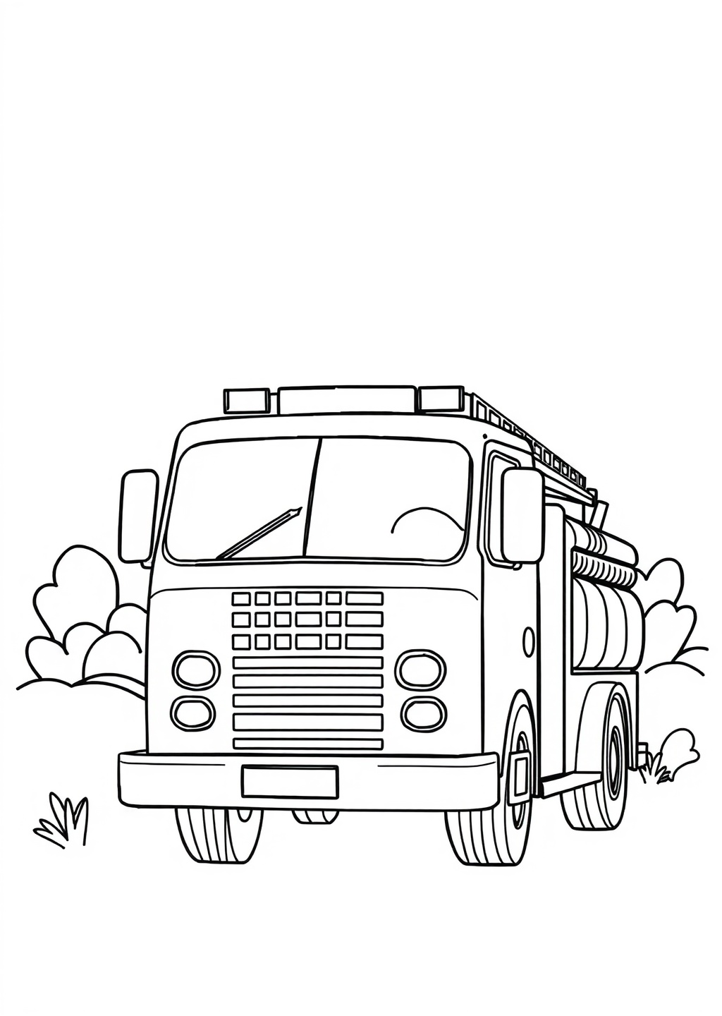 Ausmalbild: Feuerwehrauto