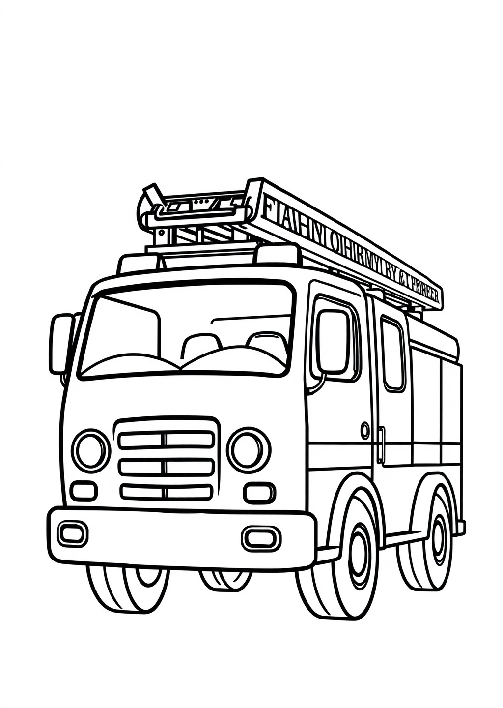 Ausmalbild: Feuerwehrauto