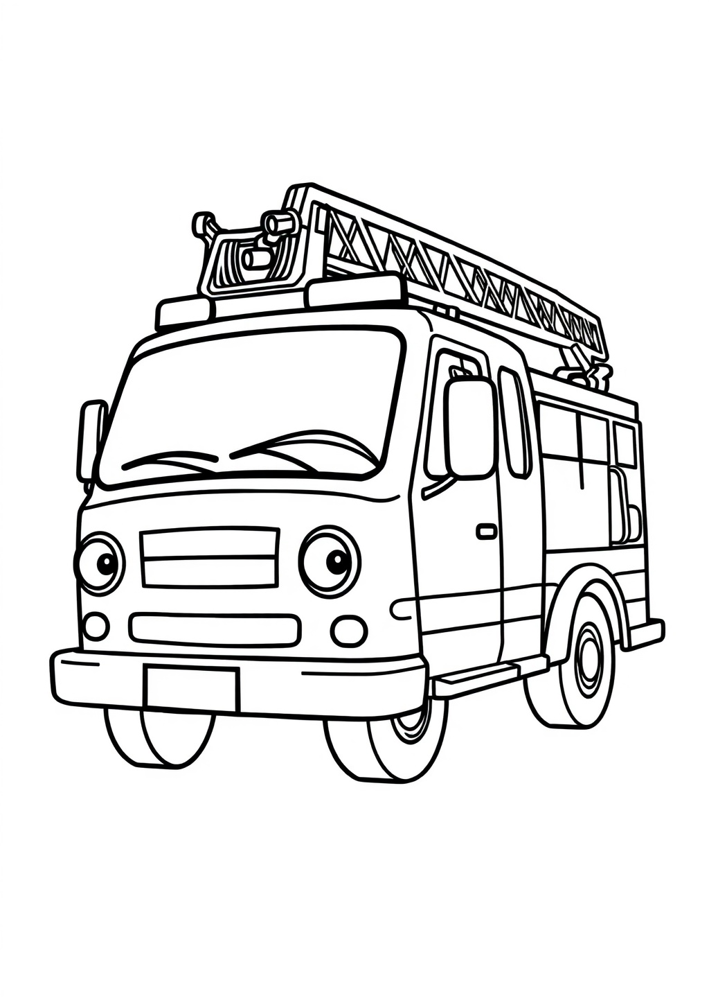 Ausmalbild: Feuerwehrauto