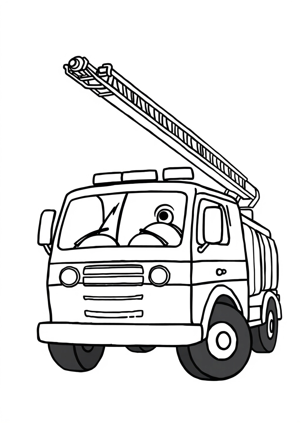 Ausmalbild: Feuerwehrauto