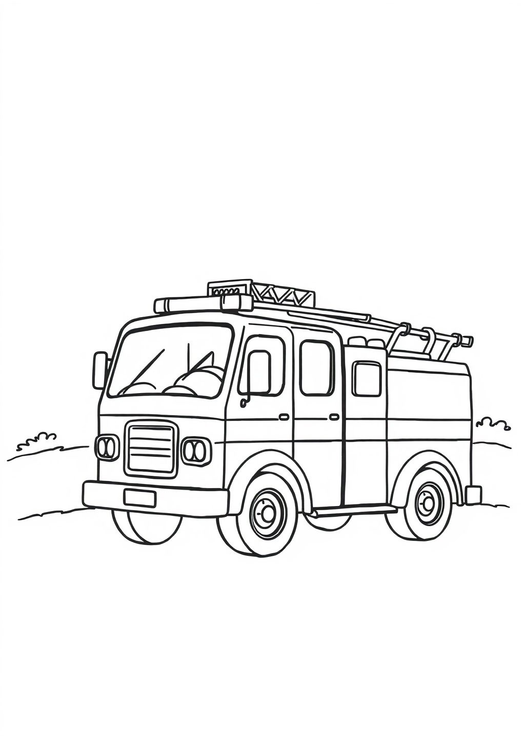 Ausmalbild: Feuerwehrauto