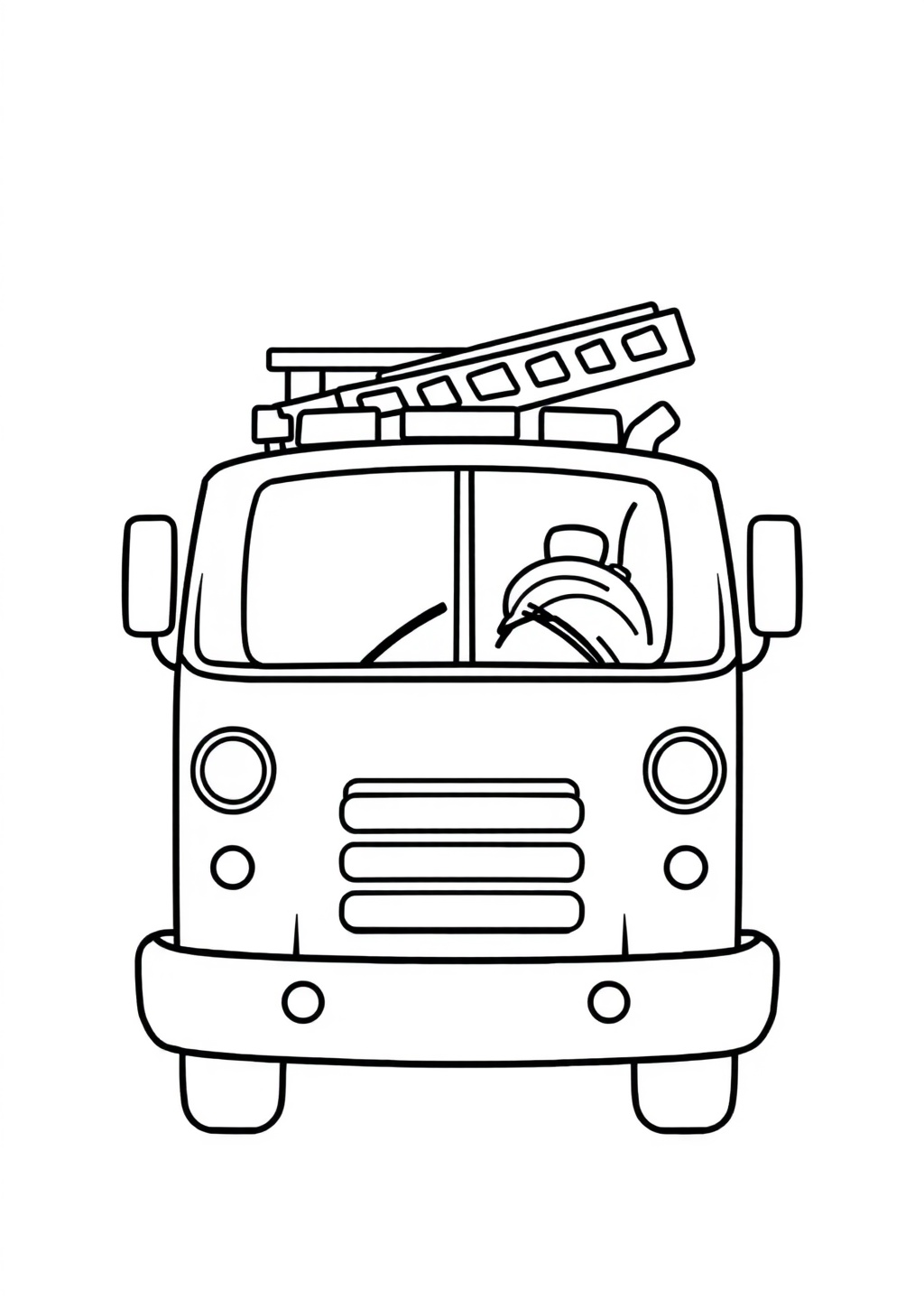 Ausmalbild: Feuerwehrauto