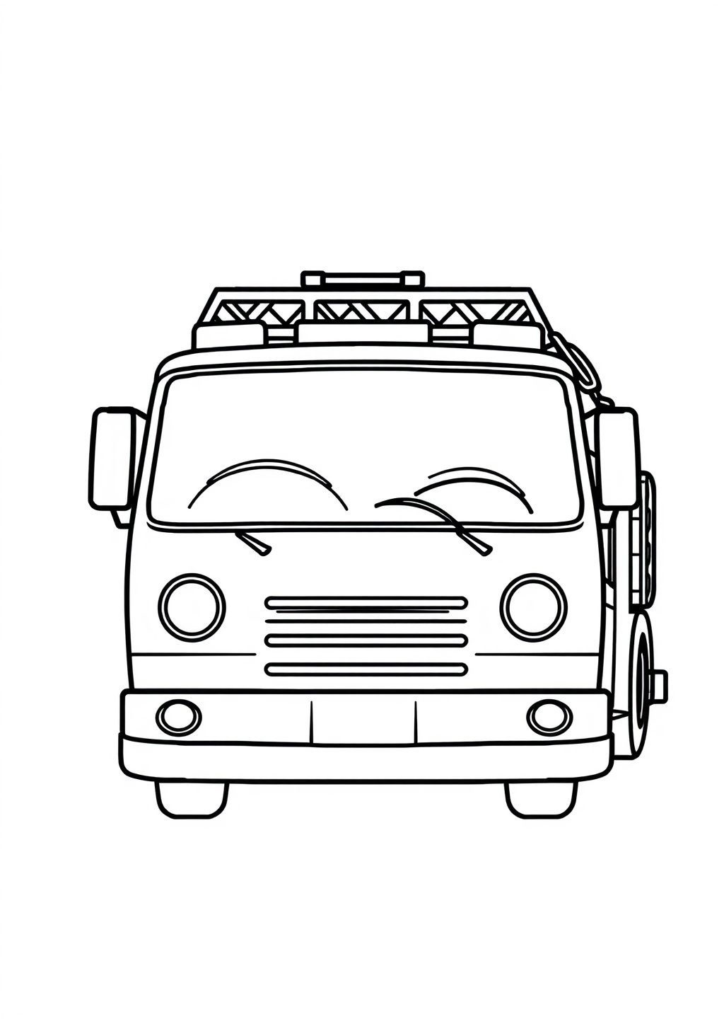 Ausmalbild: Feuerwehrauto