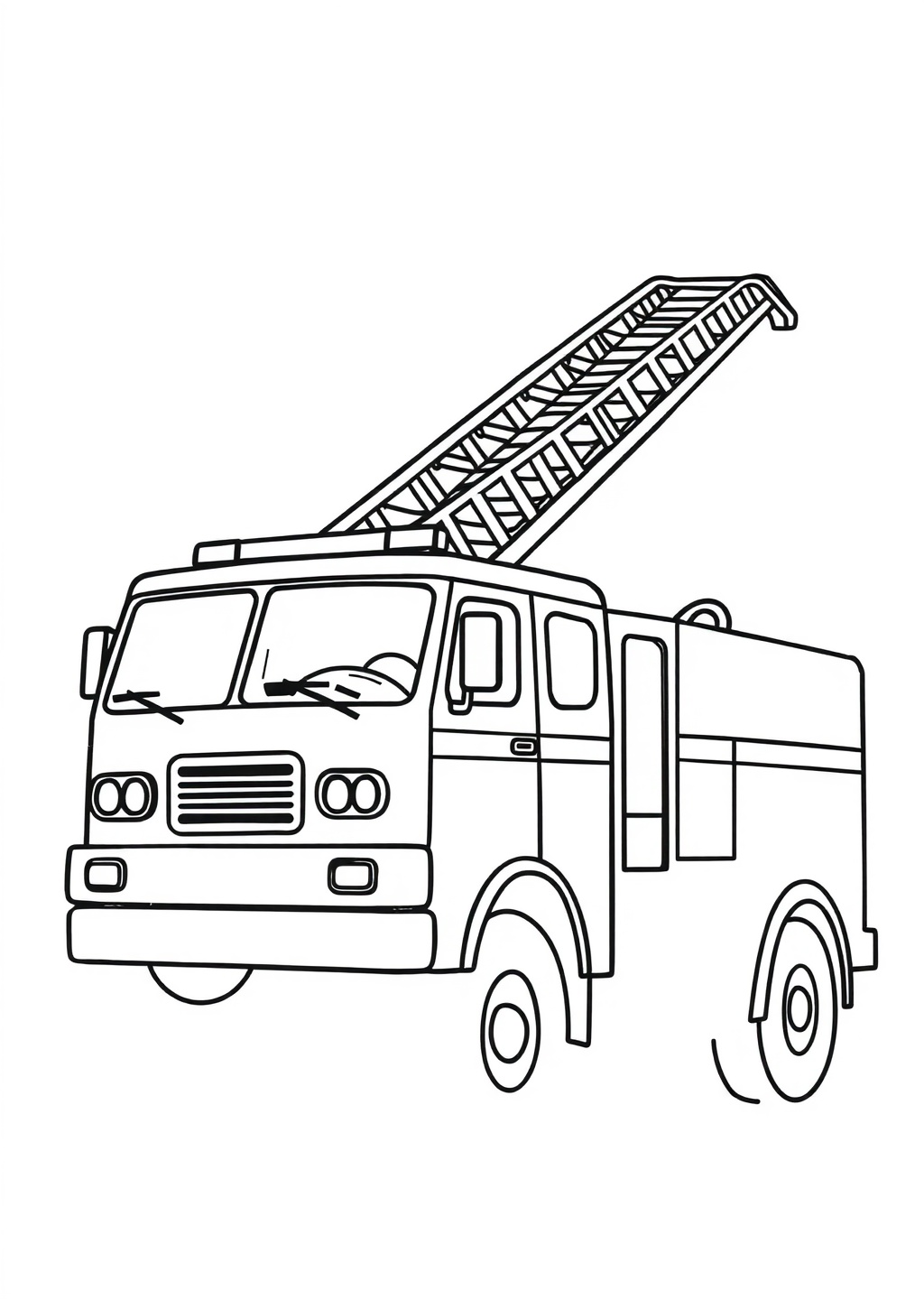 Ausmalbild: Feuerwehrauto