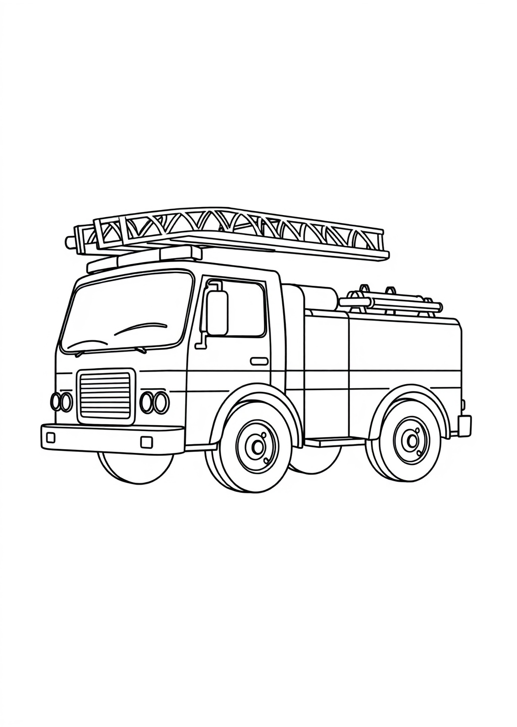 Ausmalbild: Feuerwehrauto