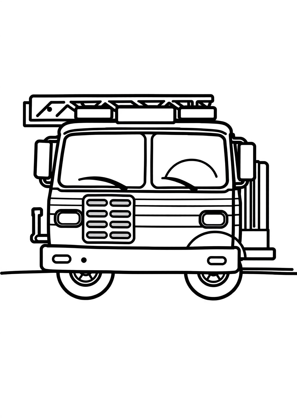 Ausmalbild: Feuerwehrauto