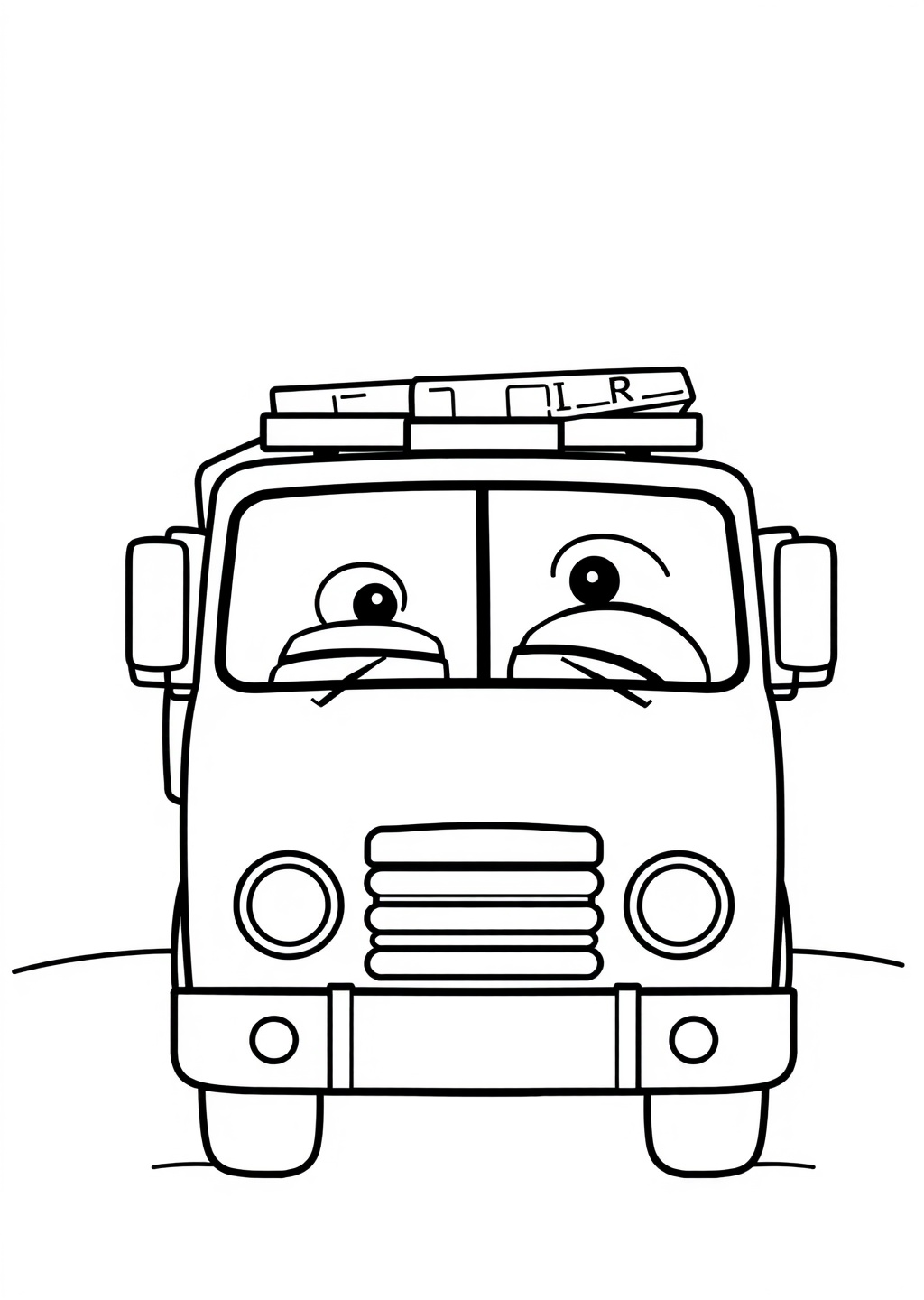 Ausmalbild: Feuerwehrauto