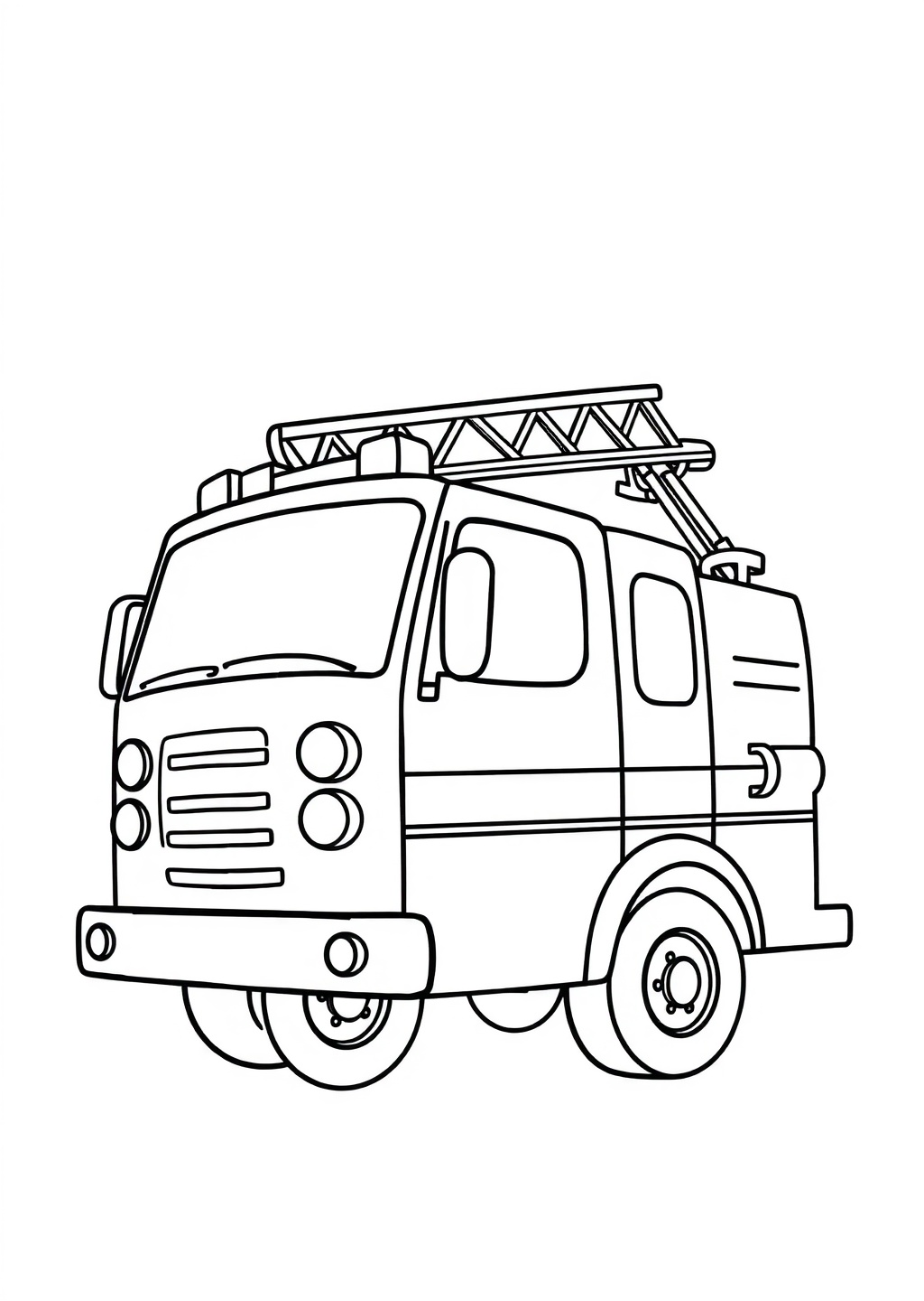 Ausmalbild: Feuerwehrauto