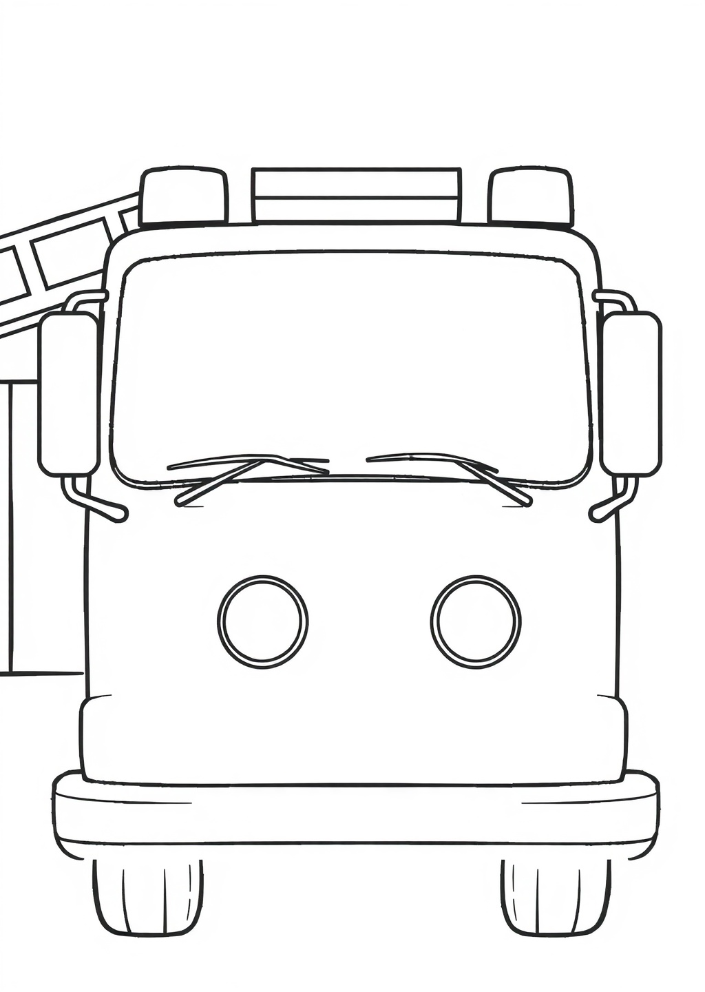 Ausmalbild: Feuerwehrauto