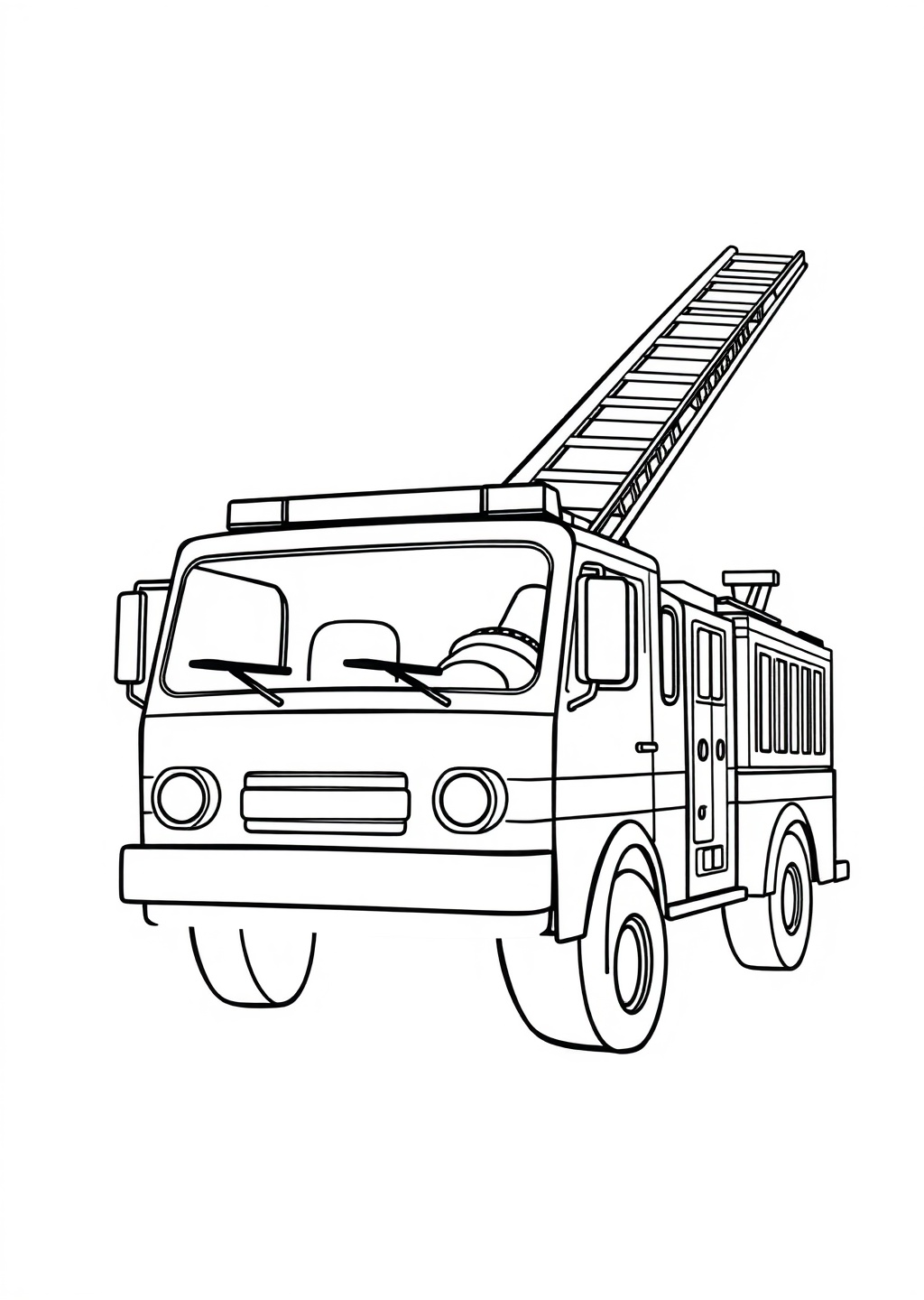 Ausmalbild: Feuerwehrauto