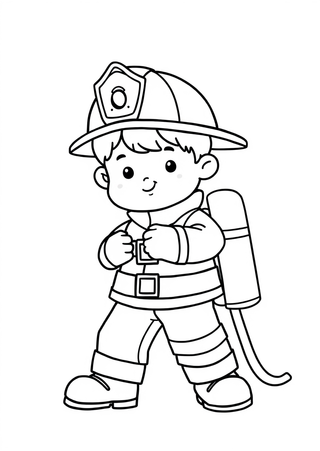 Ausmalbild: Feuerwehrmann