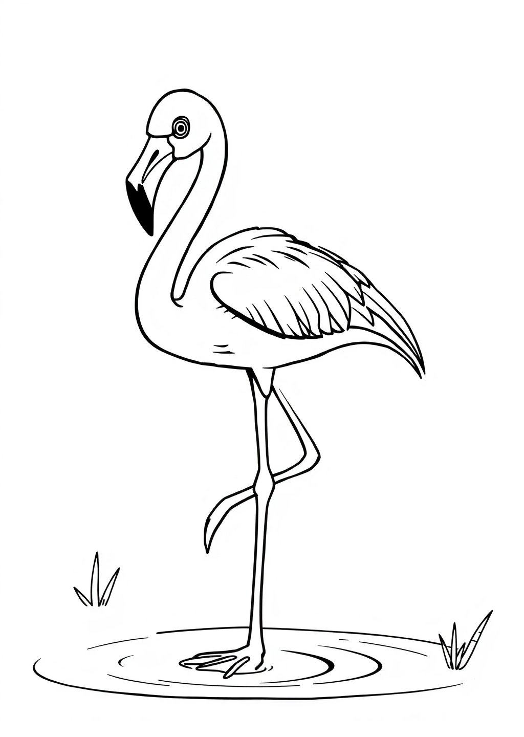 Ausmalbild: Flamingo