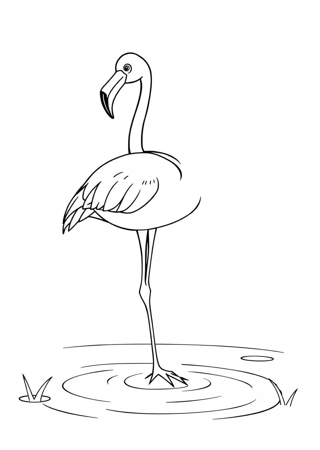 Ausmalbild: Flamingo