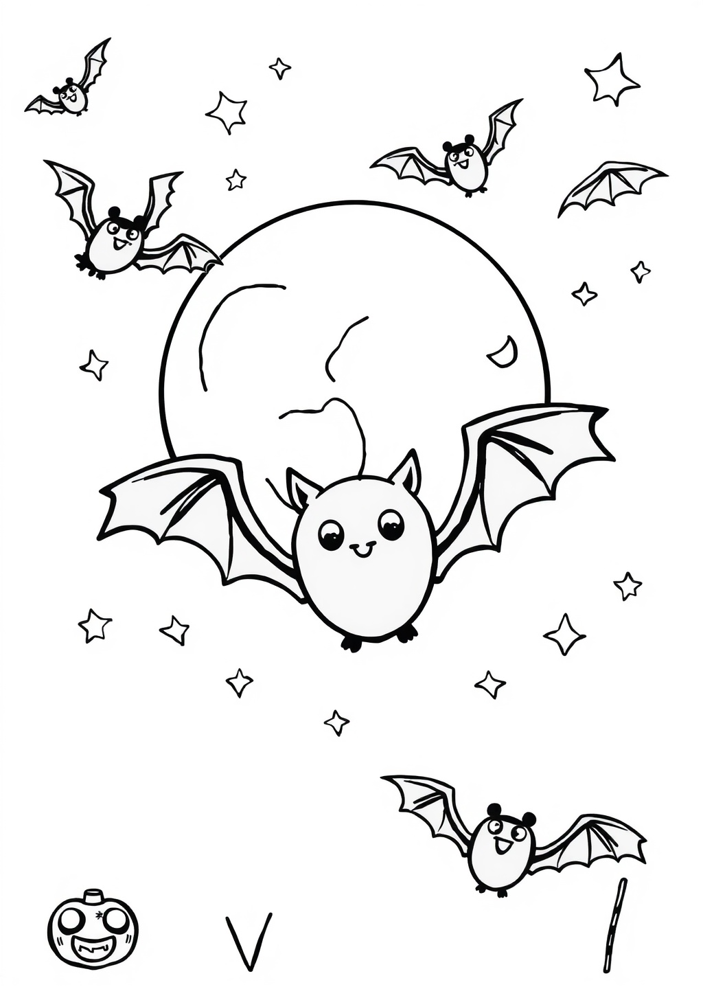 Ausmalbild: Fledermaus