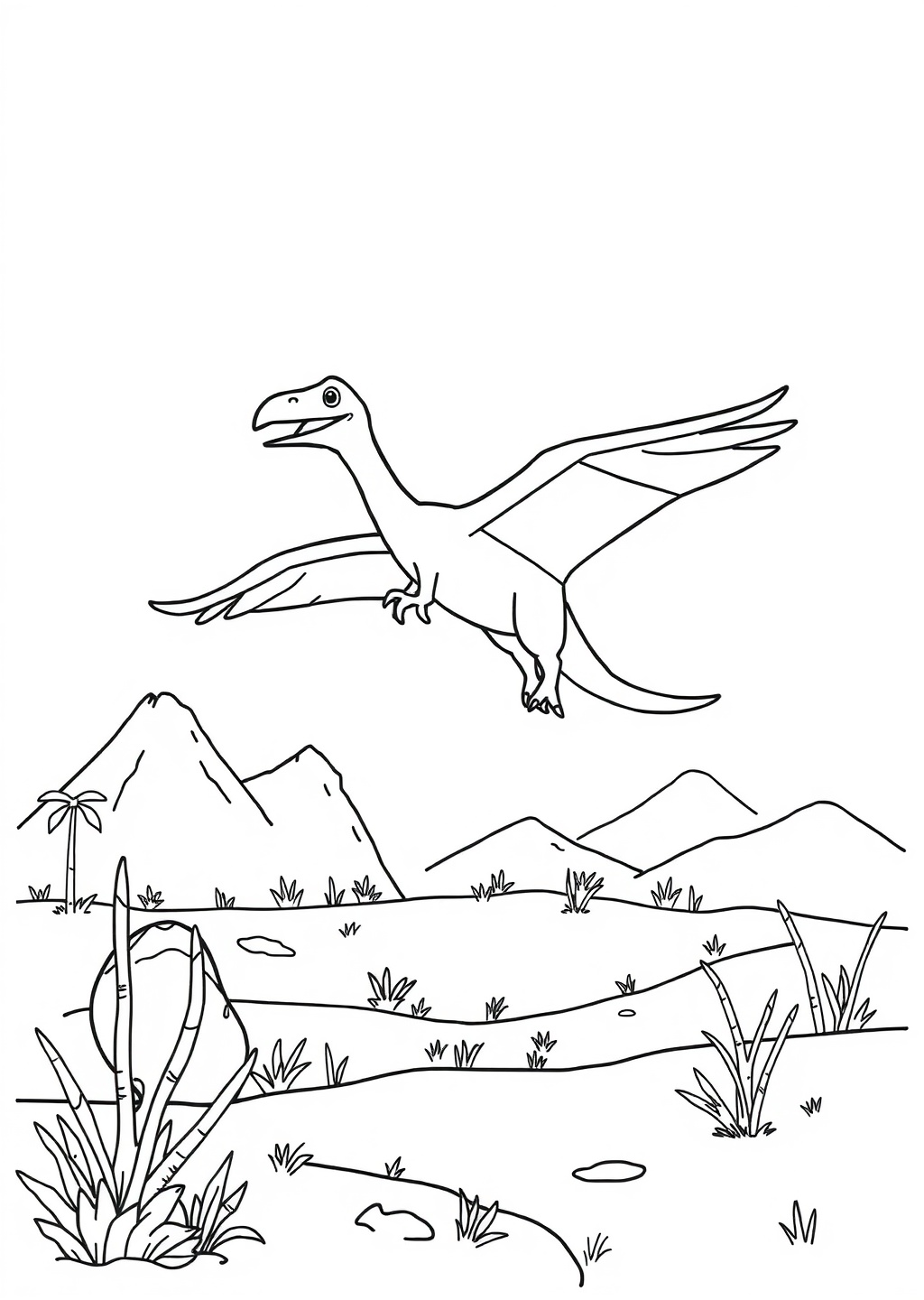 Ausmalbild: Flugsaurier